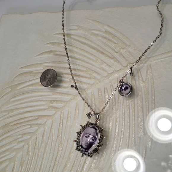 STERLING SILVER NECKLACE MEDAL FORNASETTI PENDANT CHAIN EVIL EYE - Picture 3 of 4